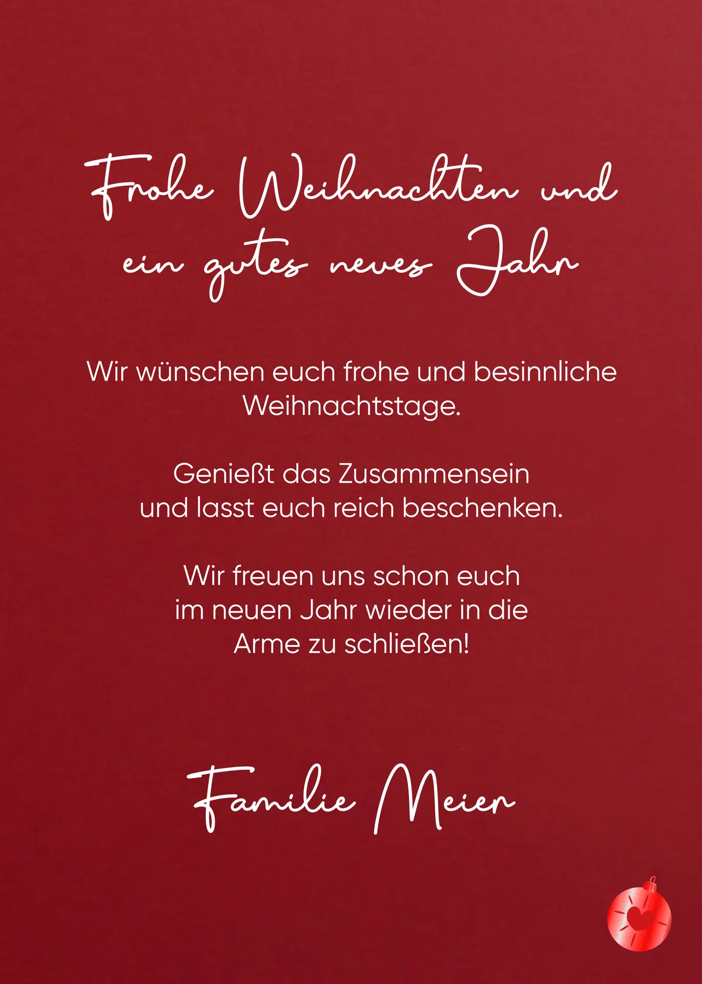 Weihnachten KUGEL - A6 Karte – Bild 2