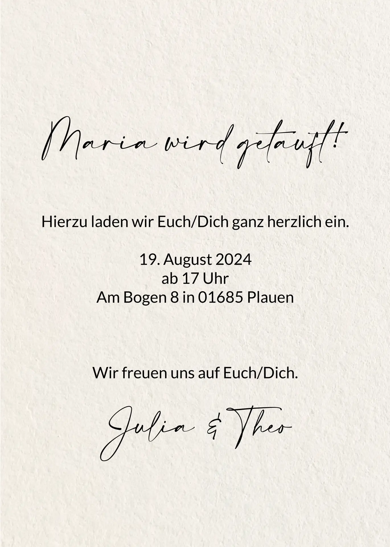 Taufe FOTO - A6 Karte – Bild 2